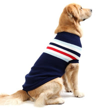 Load image into Gallery viewer, Dog Jumper/Cardigan - Blue and Red Striped Knit