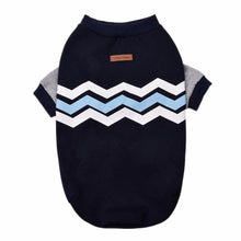 Load image into Gallery viewer, Dog Jumper - Blue and White Chevron print