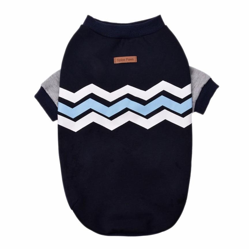 Dog Jumper - Blue and White Chevron print