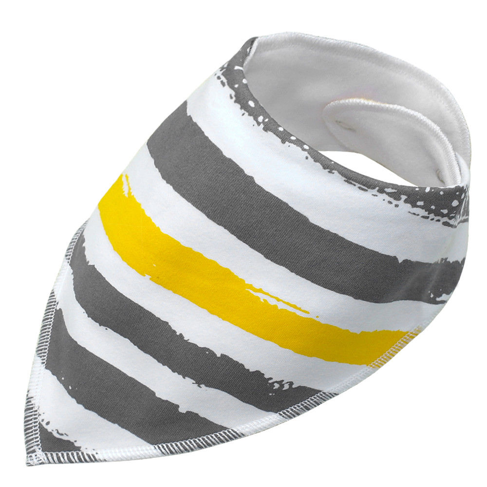 Dog bandana - Grey, white and yellow stripes